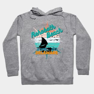 Rehoboth Beach Delaware Retro Vintage Sunset Hoodie